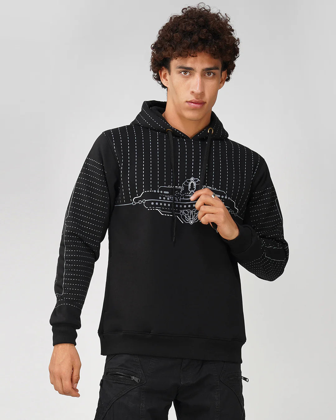 Chalo Kasol | Pullover Cotton Hoodie UV Light Reactive