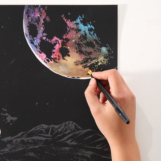 Space Planet Astronaut Scratch Painting Toys