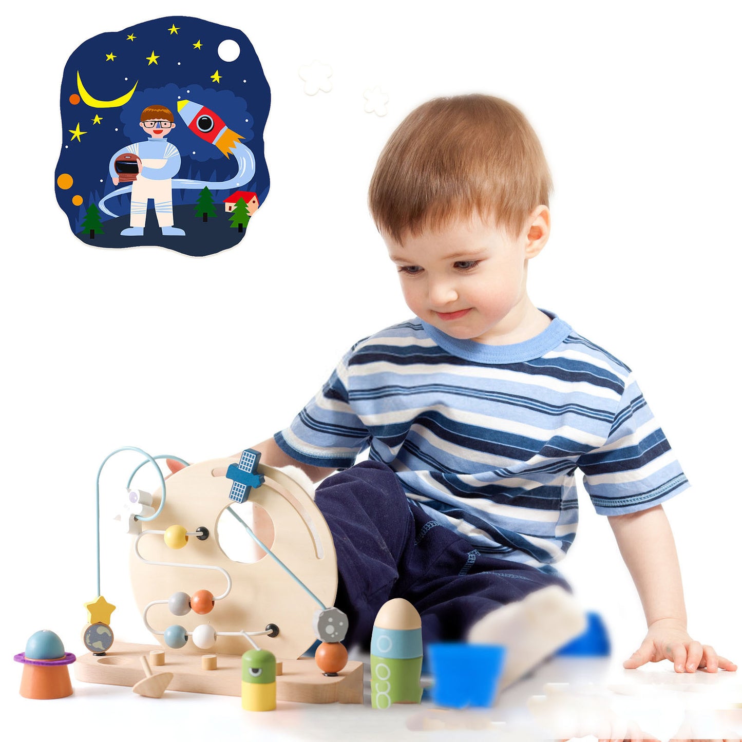 Children's Puzzle Space Planet Theme Bead Toys