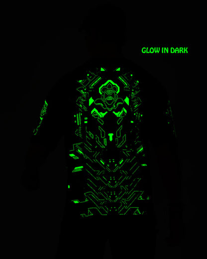 Cyberpunk Skull | UV Light Reactive & Glow In Dark | Oversized T-Shirt