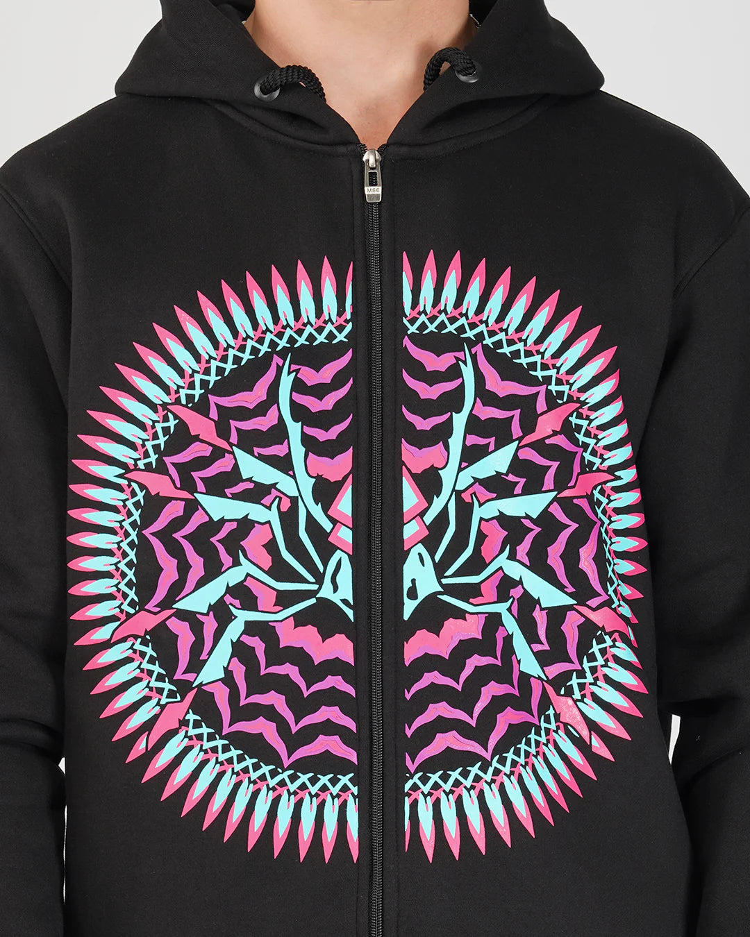 Arakan | Zip-Up Cotton Hoodie UV Light Reactive