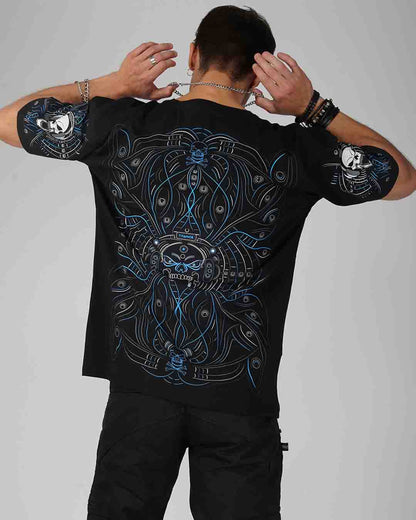 DJ Skull Trance | UV Light Reactive & Glow In Dark | Oversized T-Shirt