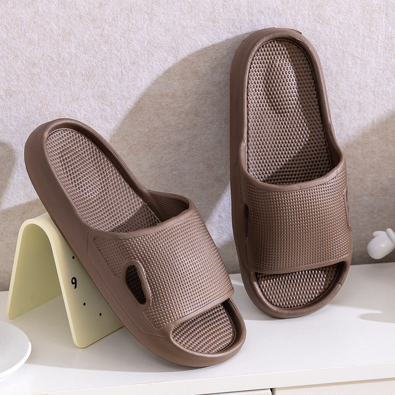 Solid Color Thick Bottom Home Slippers Summer Non-slip Floor Bathroom Slipper Women Men Couples Shoes