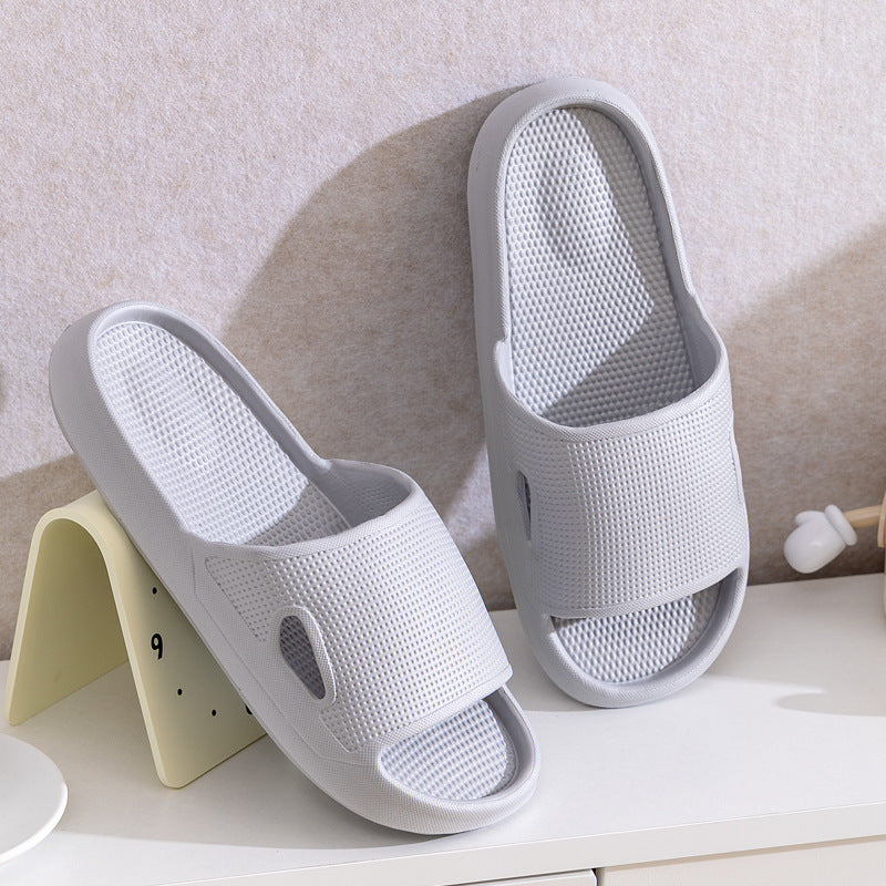 Solid Color Thick Bottom Home Slippers Summer Non-slip Floor Bathroom Slipper Women Men Couples Shoes