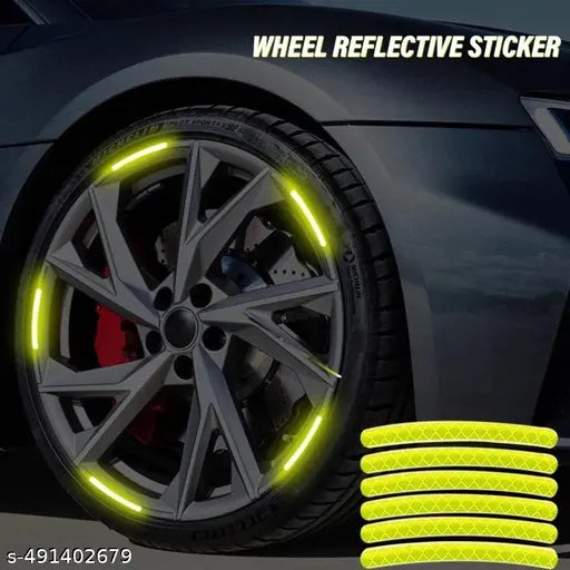 Glow in The Dark Reflective Rim Stickers – 20PCS Night Safety Tape for Cars, Bikes, Motorcycles, Bicycles, Trucks – Universal Wheel Decoration